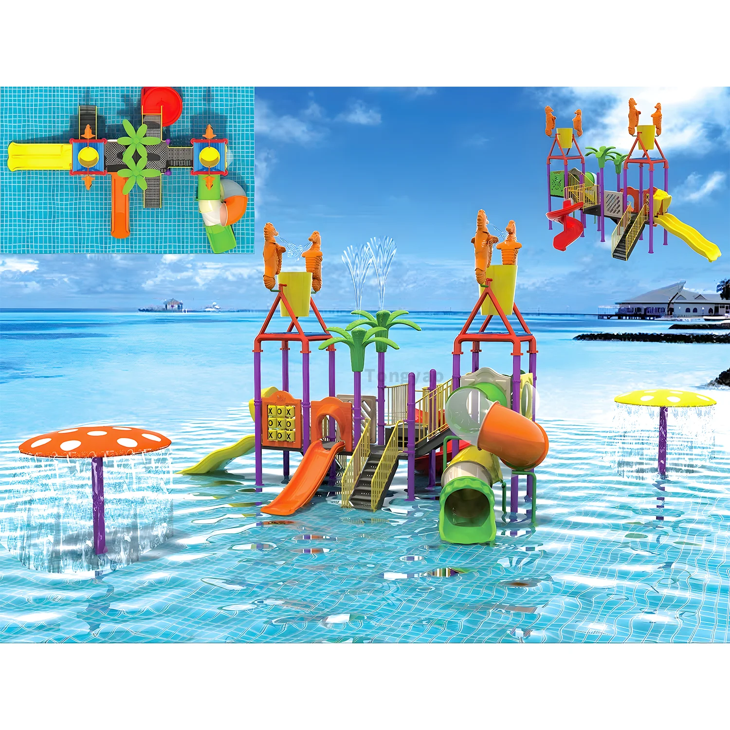 Aqua Park Excitement with Slides and Water Splash Features for Kids