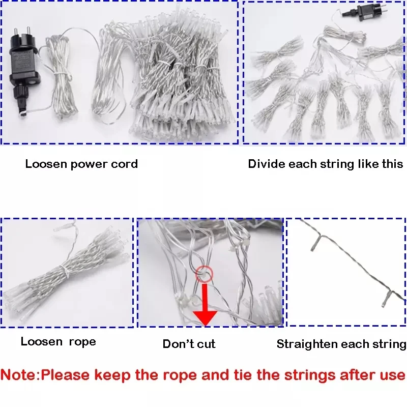 New Year Christmas Wedding Party Decorative Home LED String Lights Curtain Icicle Fairy Garland light