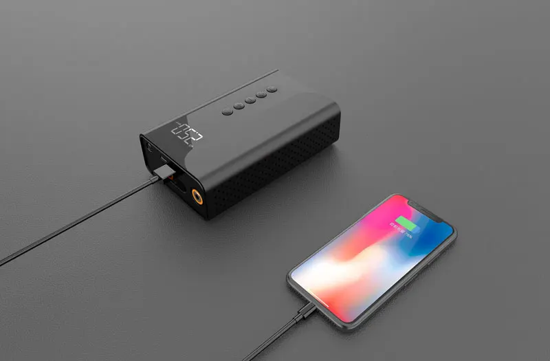 2022 new portable jump starter 2 in 1 with air pump inflator built-in air pump car inflator for car motor bike ball air pump