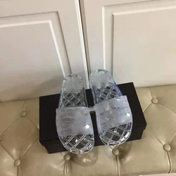 Superior quality transparent crystal jelly slippers luxury brand slippers designer slippers Designer slide