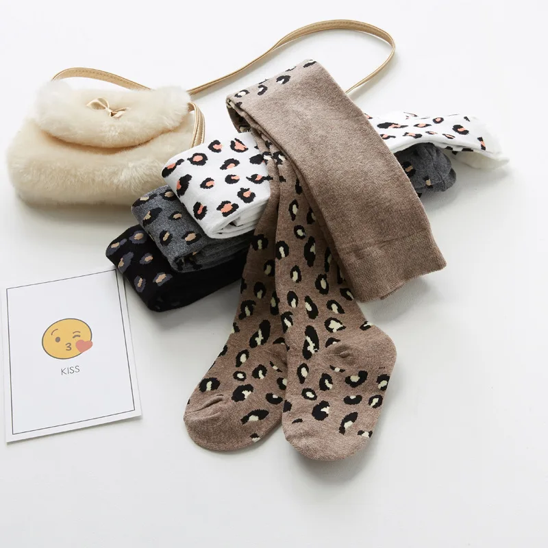 Spring children pantyhose cotton fashion leopard print Girls Slim Warming Legging wholesale