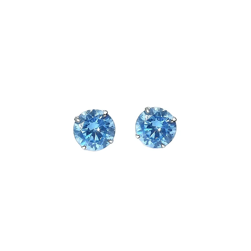 
AD.Jewelry earring sterling silver 925 butterfly stud colorful zircon 7MM set fashion korea bamboo bohemian gold hoop earring 