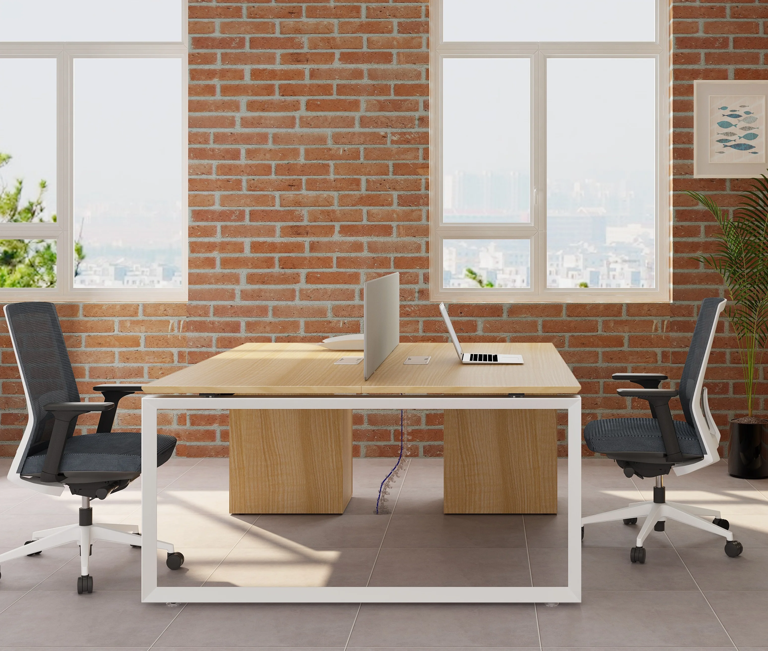 High quality fashion design standard new model modern modular 4 person workstation furniture