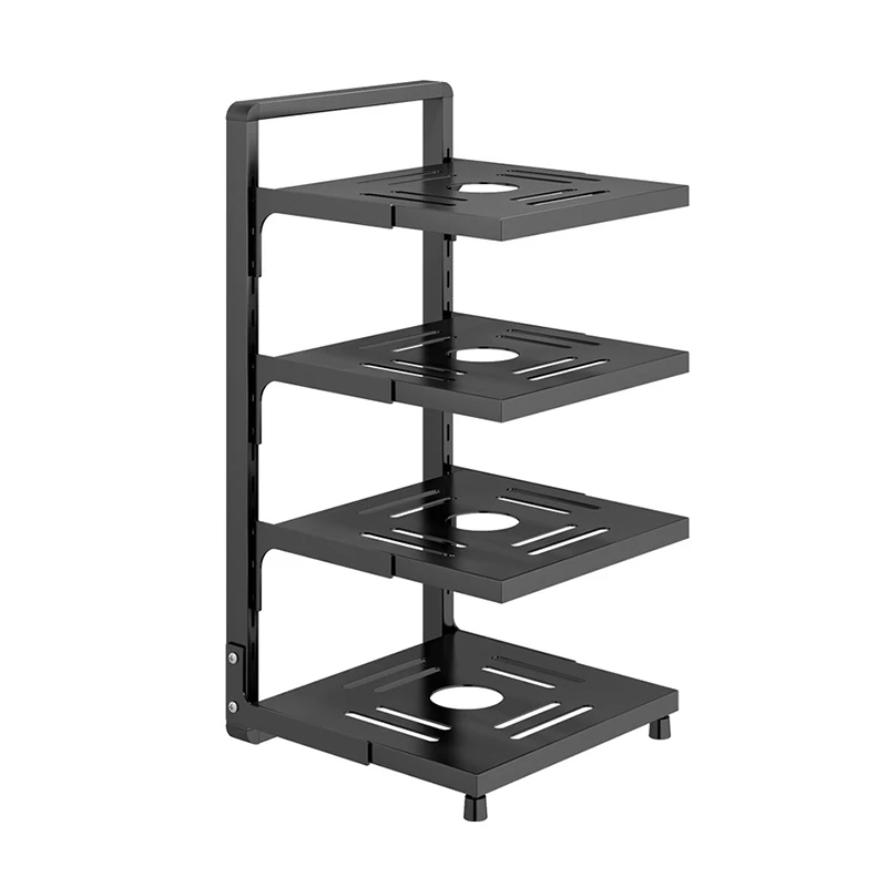 OWNSWING Pot And Pans Kitchen Storage Organizer Pot Racks Cookware Organizer Holds Cast Iron Frying Pan Griddles Organizer