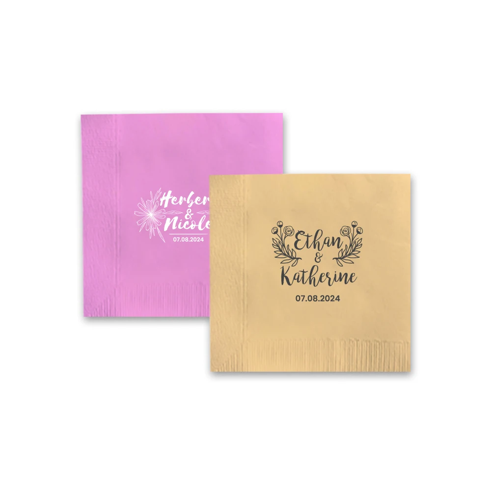 Beautiful Design Napkins Wedding Napkins Printed 3 Ply Supplier Decorative Paper Custom Brand 1/4 Virgin Wood Pulp Paper Napkins