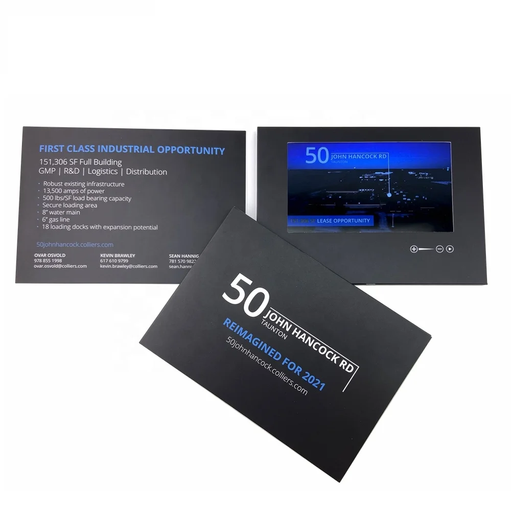 Video Brochure Greeting Business Card Gift Brochure Card Invitation Video Box Book Lcd Screen 7 Inch Paper Europe Flower 4 Color