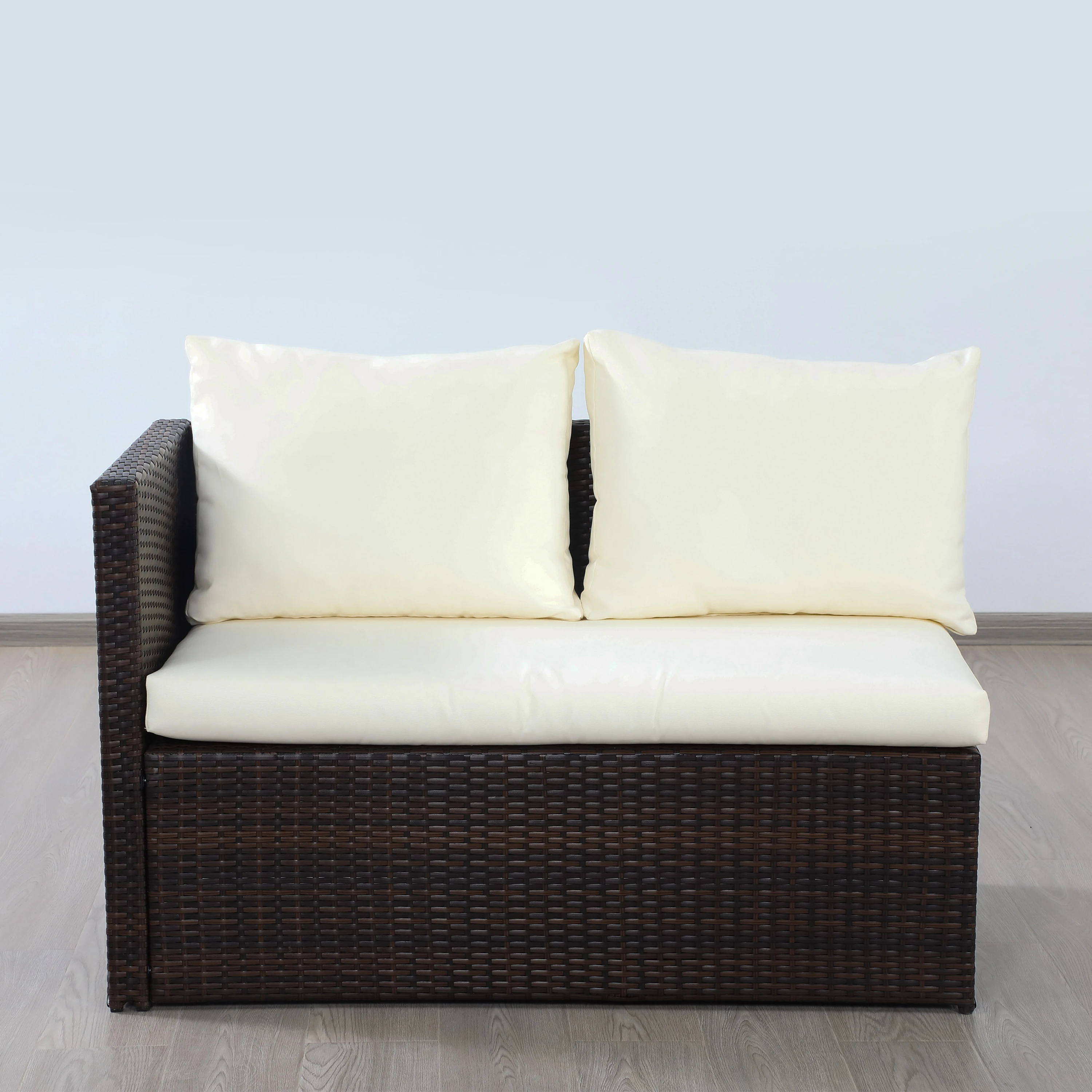 Factory Export Hot Selling Style L Shape Beige Garden Sets Patio Rattan Outdoor Furniture Sofa Set