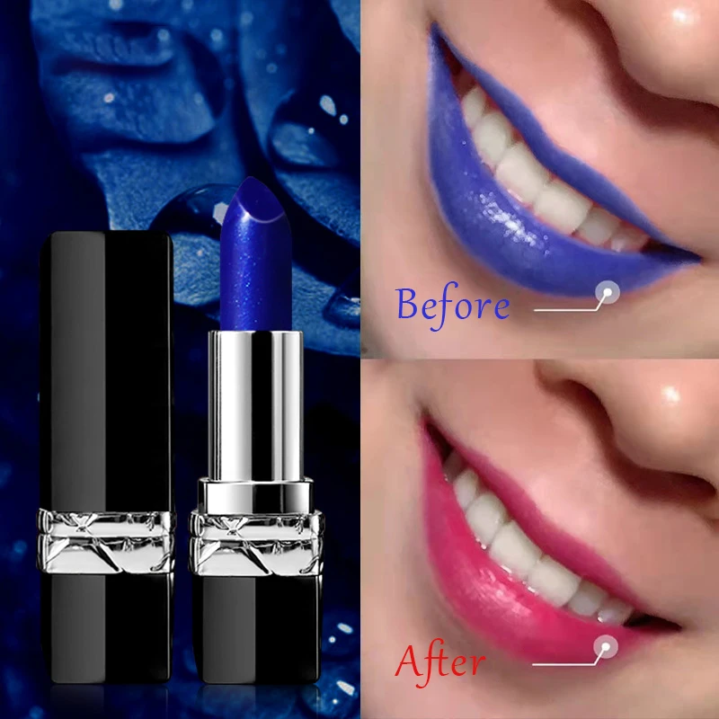 Private Label Color-changing Magic Blue Lipstick Color Changing Lipstick Long Lasting Moisturizer Blue Changed Into Pink Lip