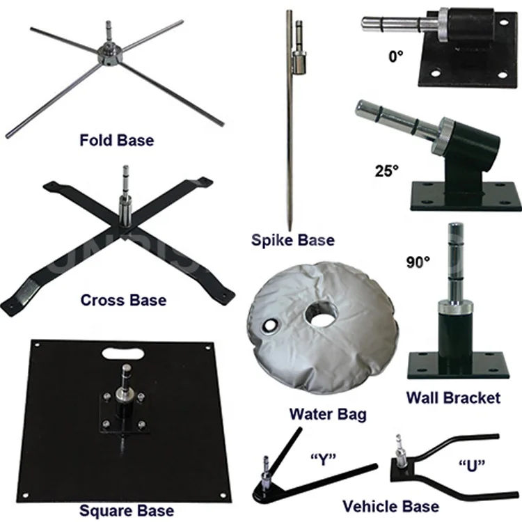Manufacture Fiberglass Telescopic Beach Flag Pole and Stand/Base For Feather Flag Banner Feather Flag Poles