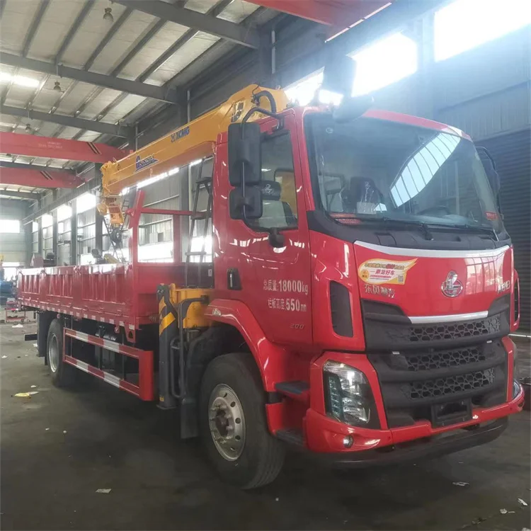 High Performance Dongfeng cargo truck with  10 Ton  straight arm Truck Mounted Crane boom trucks Lorry crane  manipulator crane