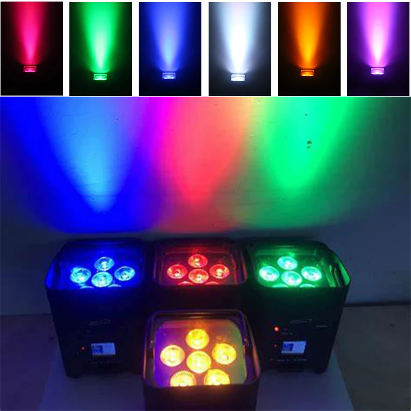 DJ Disco Stage Light Uplight Battery Wireless RGBWAUV 6*18w Wireless Battery Led Par Can Light