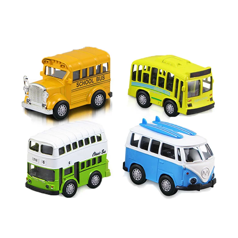 Die cast model Toy 1:36Q Alloy Bus car Cool Double decker bus back pull light music toy model car