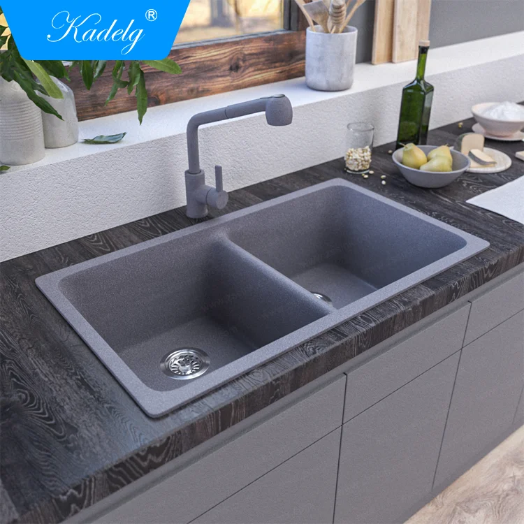 Hot Selling Big Granite Kitchen Sink Material Options Ceramic Quartz Stone Sink For Kitchen