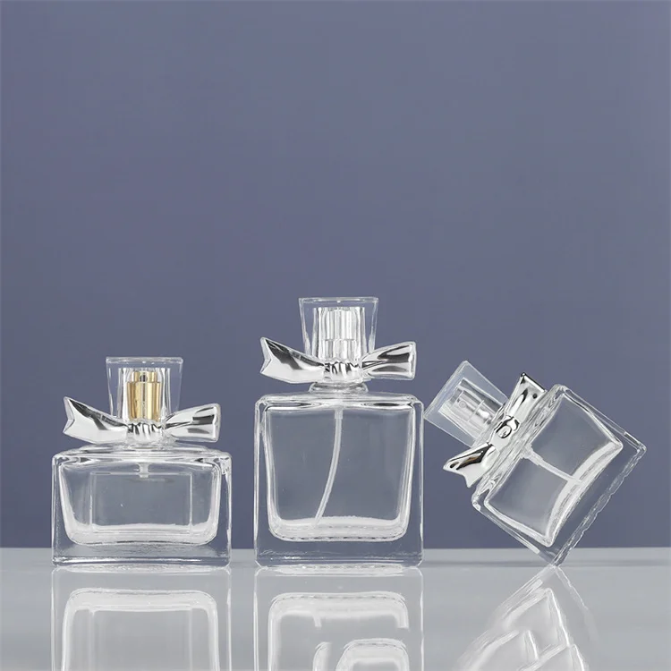 wholesale 20ml 30ml 50ml 80ml 100ml 50 ml 80 ml 100ml recyle perfume bottle glass with round lid and packaging for men and wome