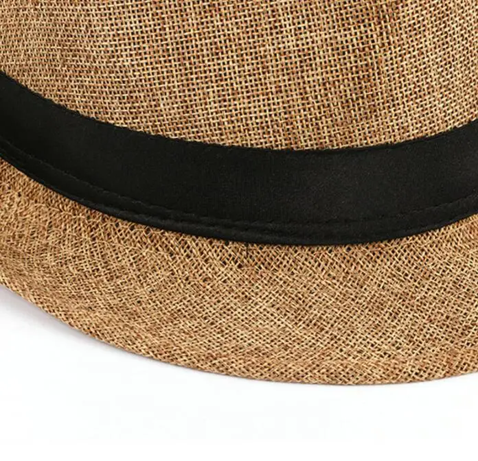 Мужская хлопковая льняная трикотажная джазовая фетровая шляпа