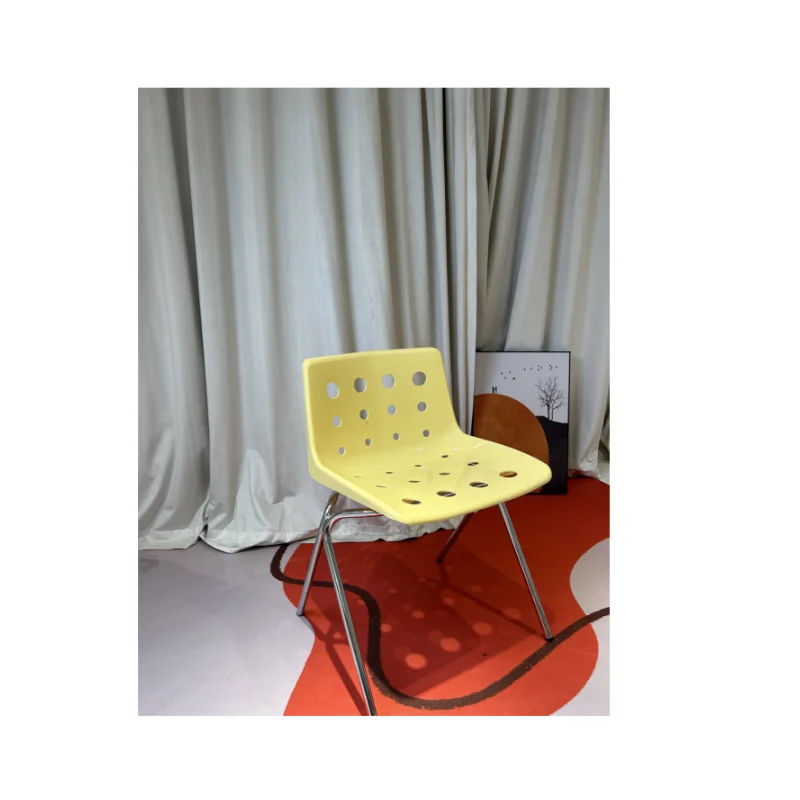 Nordic color customization Plastic Bar Stools Thickened Stackable Clear Round Stool Living Room Bench Dining Acrylic Chair