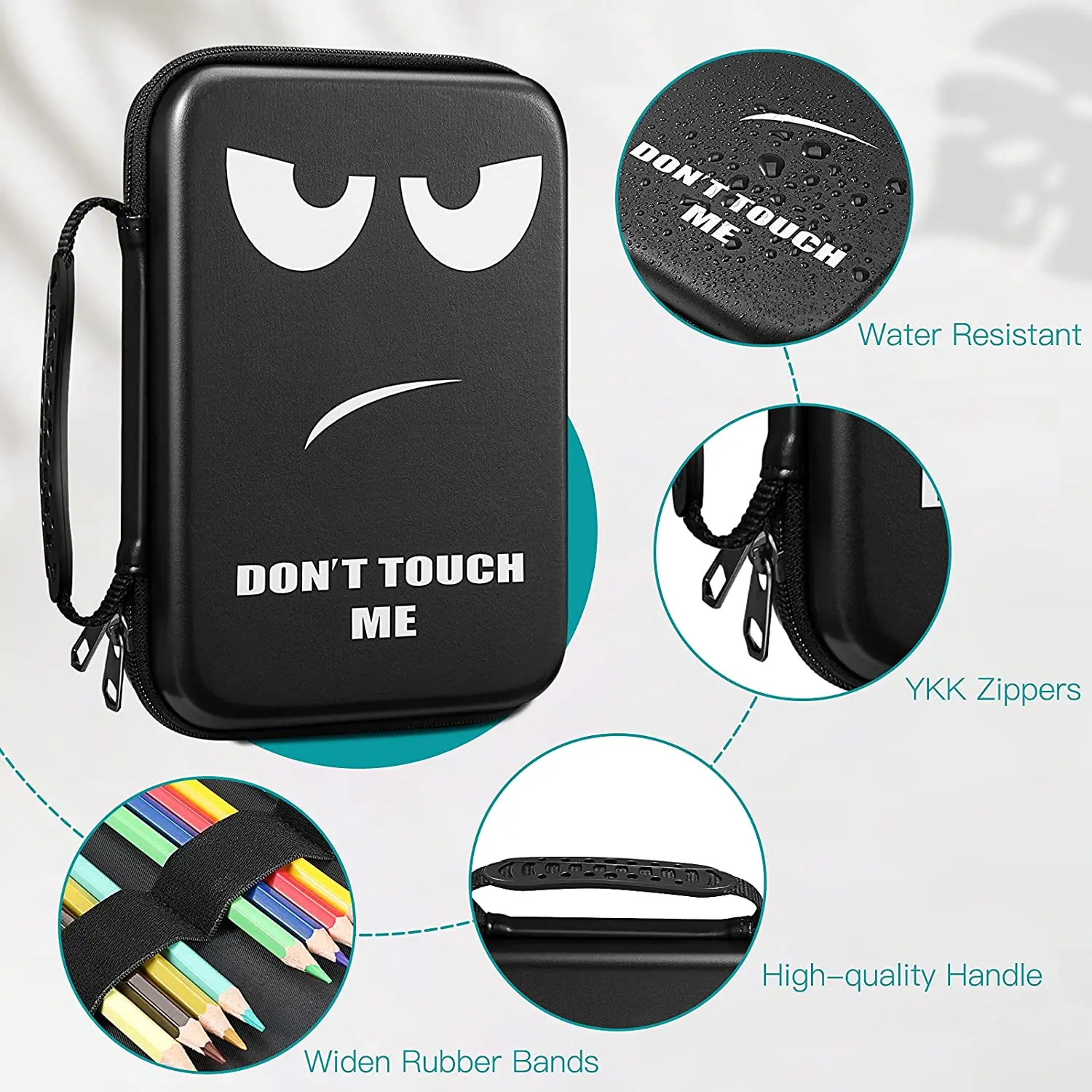 Pen Holder Marker Bag Semi-hard EVA Large Capacity Black Novel Design Competitive Price Unicorn Pencil Case school supplies box