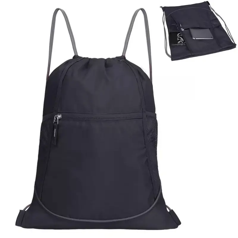 Gymbag Large Drawstring Sack Pack Sports Backpack String Bag Cinch Sack Custom Waterproof Polyester Unisex Soft Handle