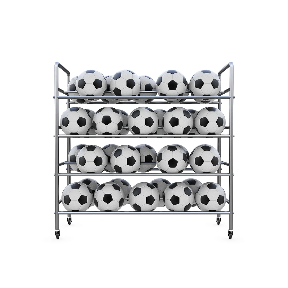 Wholesale premium quality soccer ball brand metal black floor retail football display stand for school game