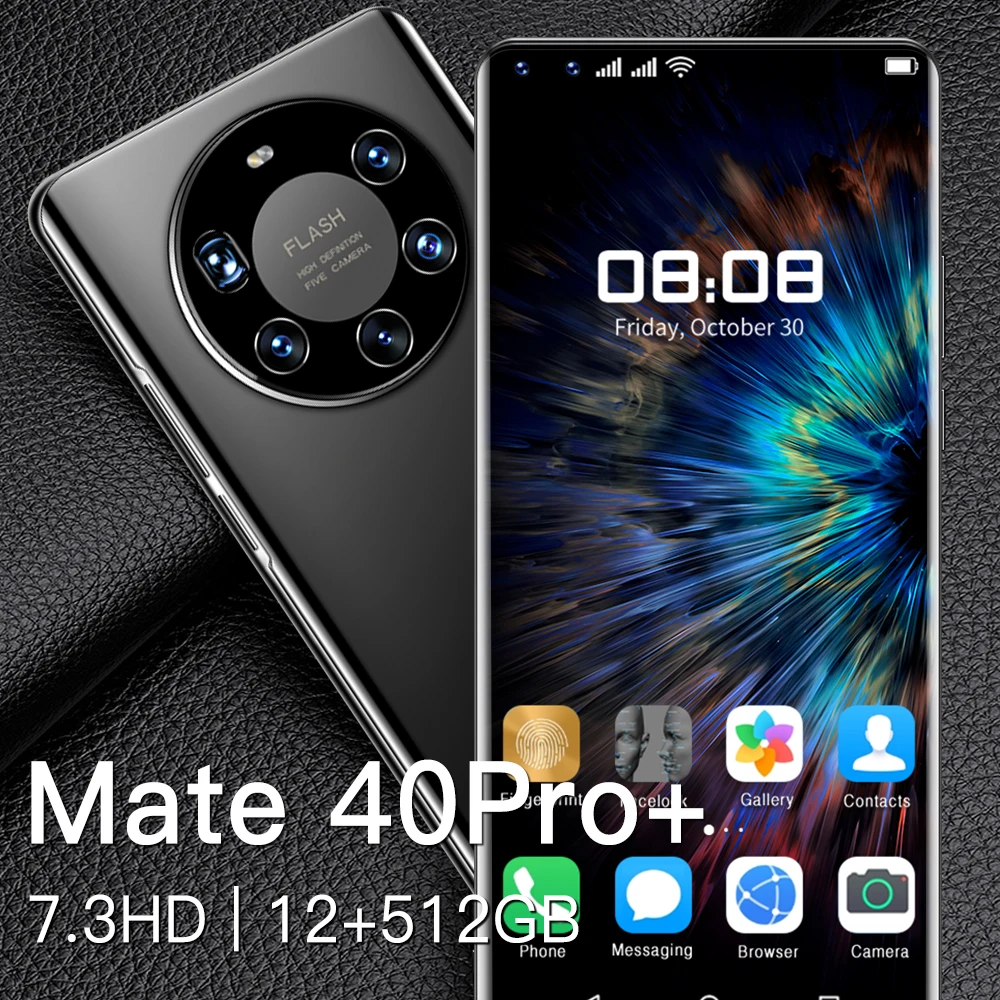 High end Mate 40 Pro Mobile Phone 7 Inch HD Full Display 12+512GB Android 10.0 Cell Phone Smartphone with dual sim