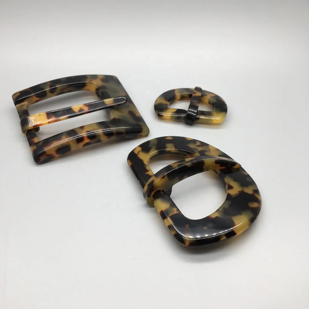 Cellulose Acetate accessories for Garment and bag belt buckle strap handle O-rings parts accessories and logo labels handbag