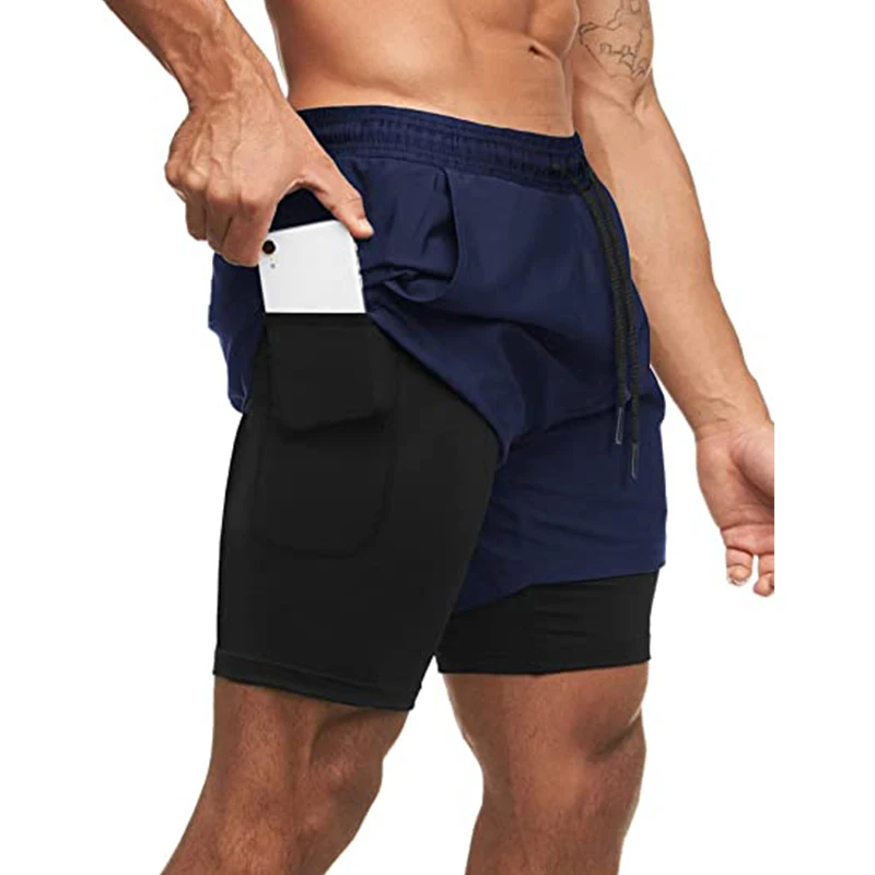 Mens Swim Trunks Quick Dry Beach Shorts Swim Shorts Bathing Suits with Compression Liner