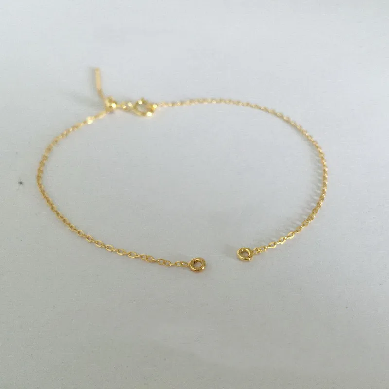 High quality 1mm 14k gold filled flat cable box chains bracelets for fashion jewelry making