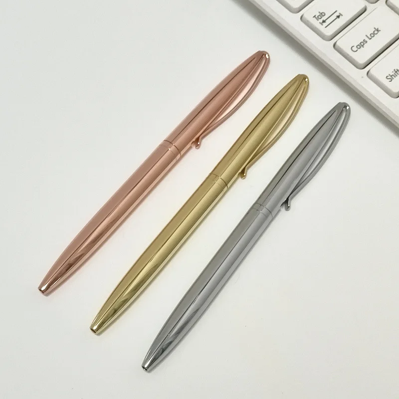 Best selling fashion custom logo rose gold thin hotel metal pen