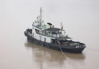 HIKOS  35M 115FT Dredge Crane barge Towing and pushing Tugboat Vessel