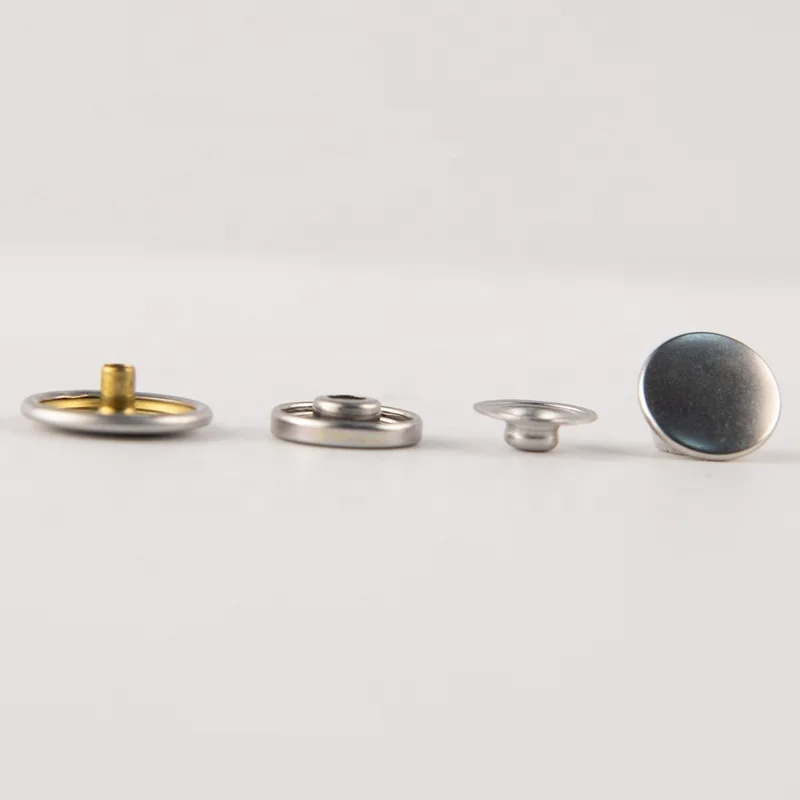 NEW Custom Nickel Color 15mm Four Parts Spring Snap Button For Jacket