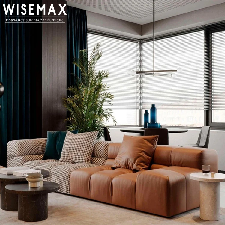 WISEMAX мебель итальянская высококачественная ткань кожаный диван набор диванов для гостиной резная обивка