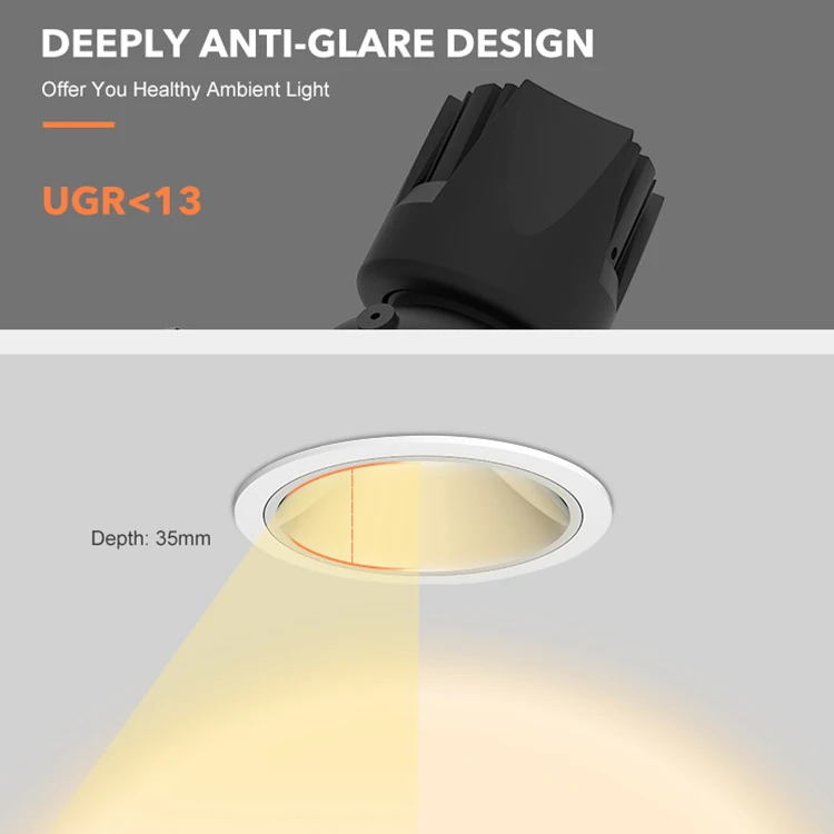 EZELED Hot Sale Dimmer Control COB Aluminum Ceiling Recessed Spot Light Lamp 7W 12W LED Spotlight
