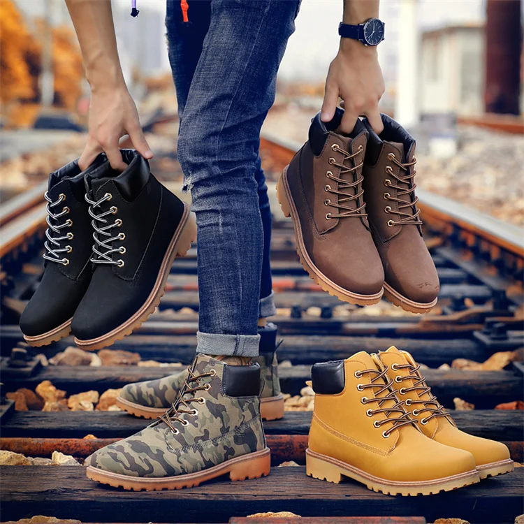 New Design Anti Slip Casual Leather Best Safety  Wholesale Waterproof Sport Outdoor Men Hiking Boot Shoes for Men