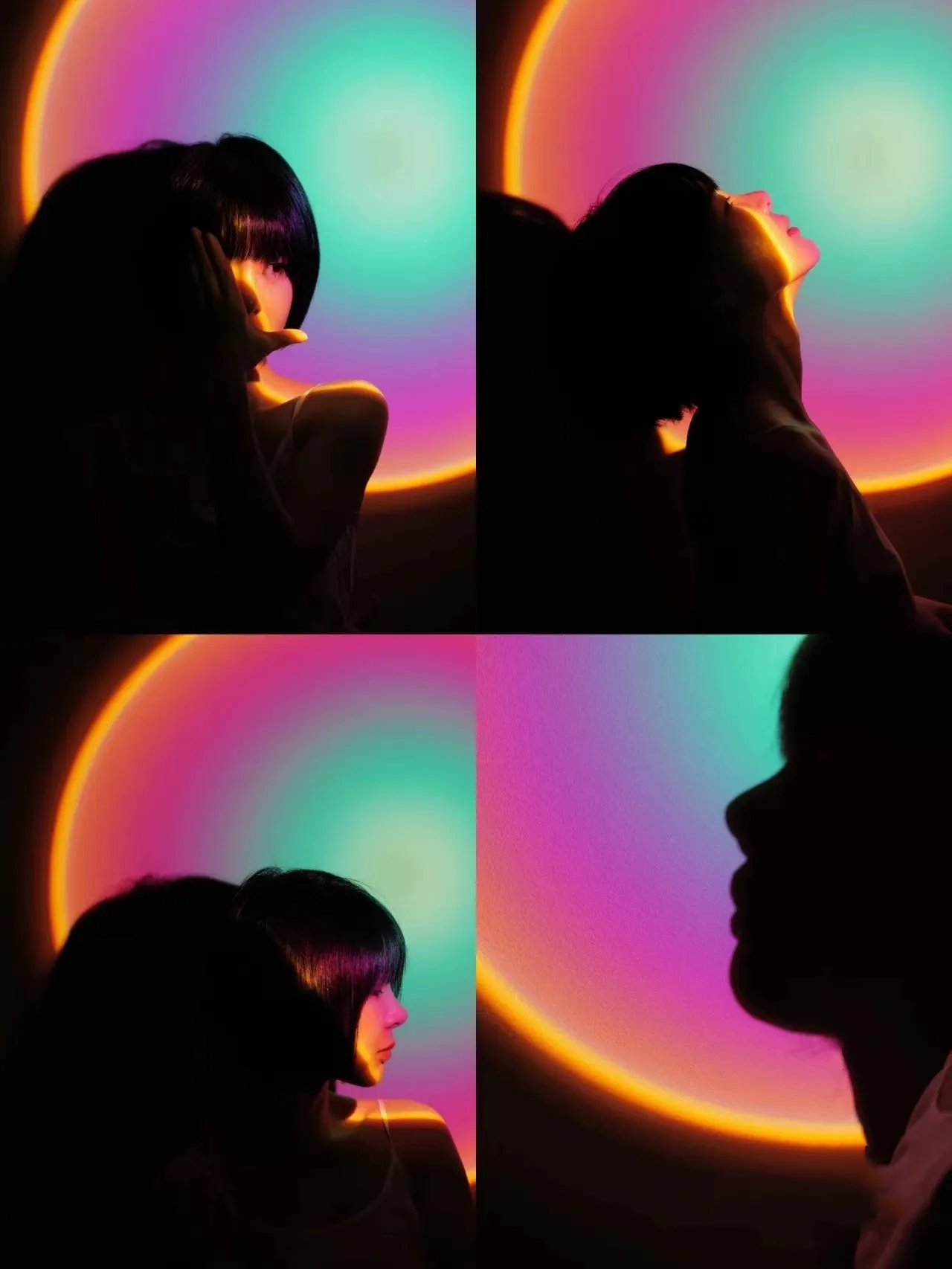 2023 New Arrivals Rainbow Sun Sunset Home Decor LED Night Light Robot Sunset Projection Floor Lamp Projector Light