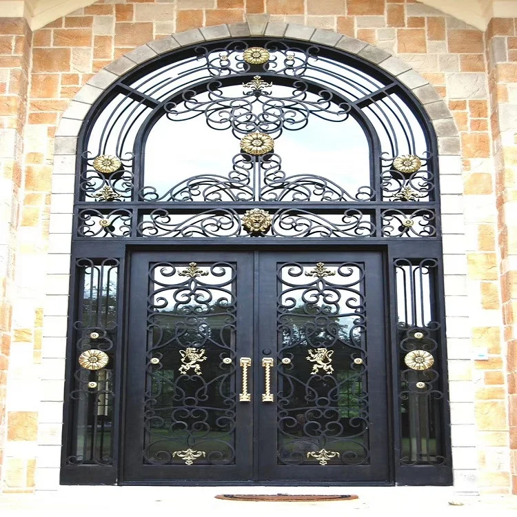 Modern saftey wrought iron entry door for entrance