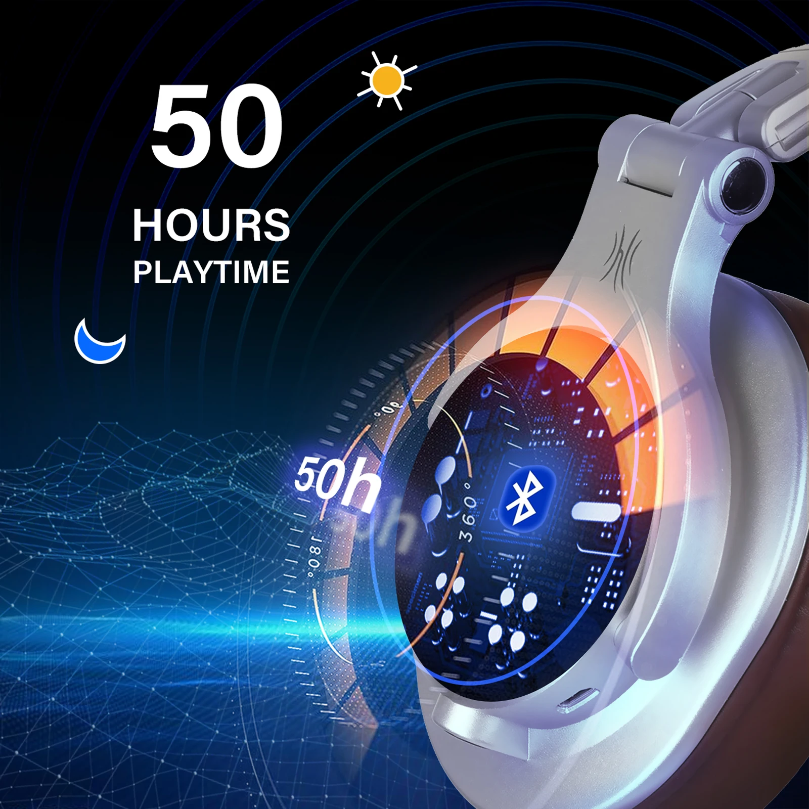 OneOdio A70 Wireless Over Ear Headphones Studio Headphones with Shareport Foldable-Red