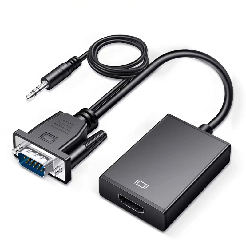 vga to hd converter with audio with power supply computer connected to TV HD cable vga to hdm-i