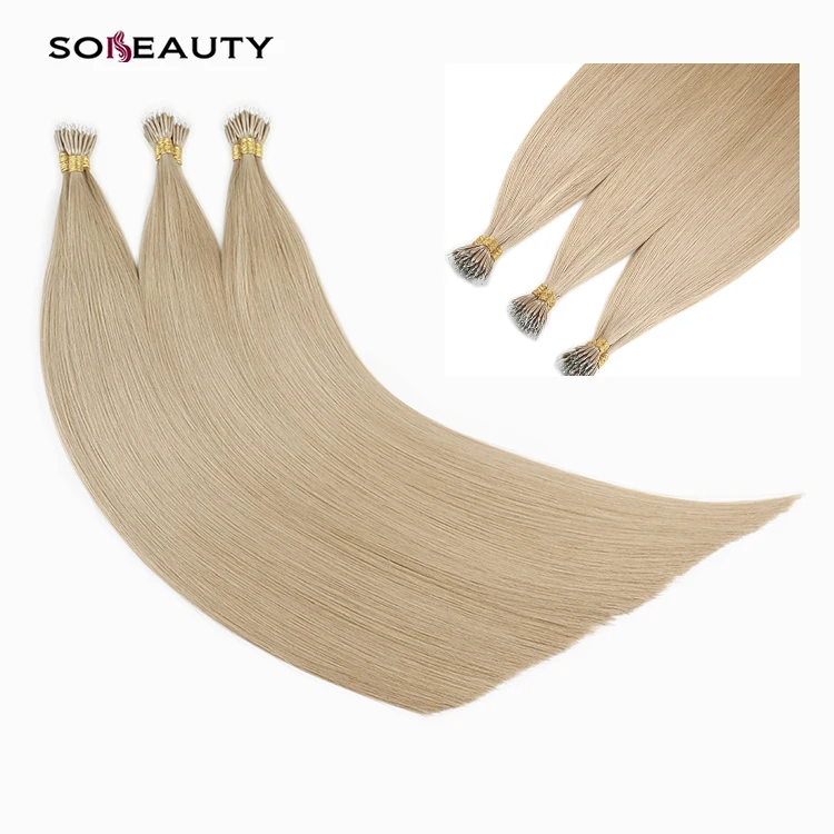 Оптовая продажа русские кутикулы выровненные двойные нарисованные кератин нано шарик кольцо для наращивания волос