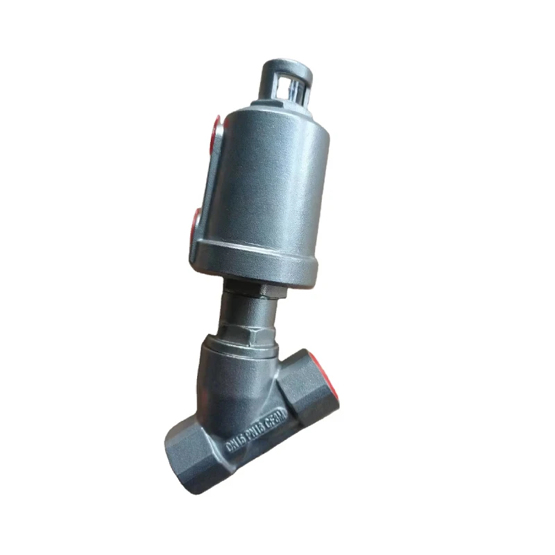 Sanitary Stainless Steel 304/316/316L DN25 1 Inch Thread Double Acting Pneumatic Angle Seat Valve Screw Button