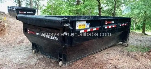 roll off dumpster heavy duty mesh tarps flip system