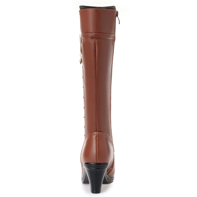 Available OEM Fashion Ladies Hot Selling Knee Length Long Boots For Women Made With Excellent Quality Leather