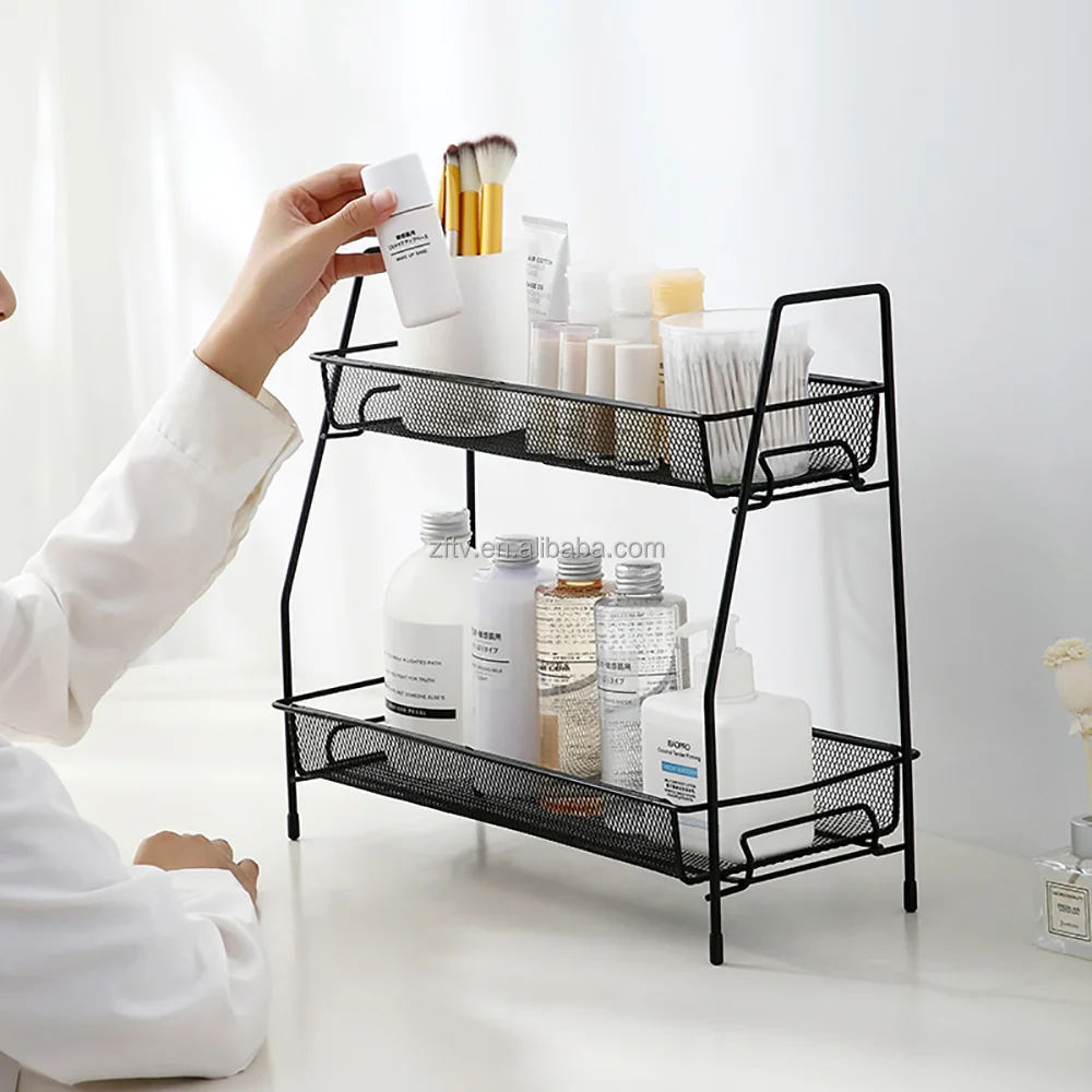 2 Tier Storage Basket,Under Sink Organizer Under Bathroom Sink Storage Organizer Bath Collection Baskets