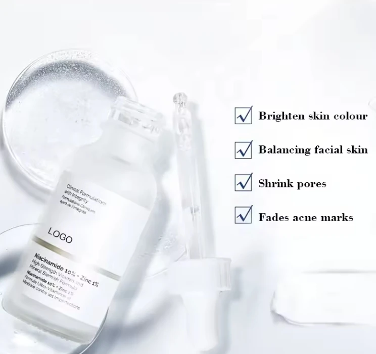 10% nicotinamide essence solution+1% zinc stay up late to brighten, shrink pores, control oil and fade spots