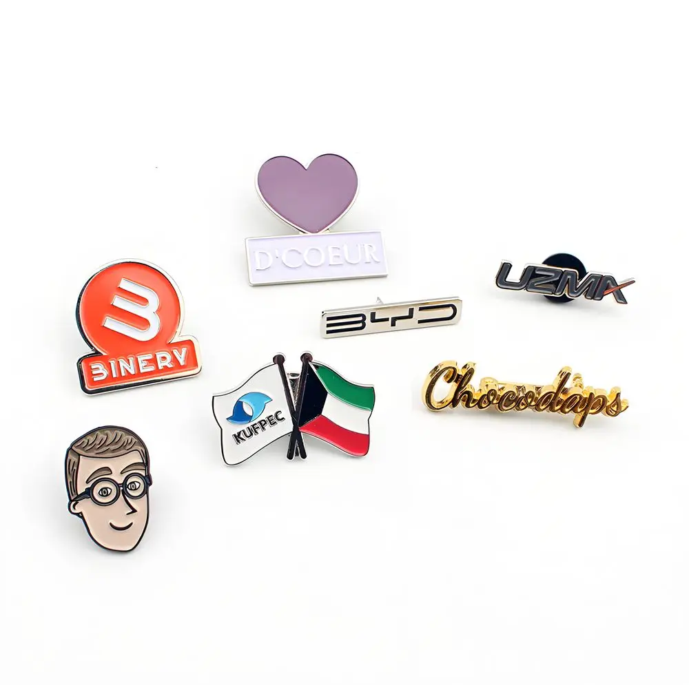 custom brass brooch  enamel custom design crystals saudi arabia magnetic pins engraved personalized  stainless steel brooch