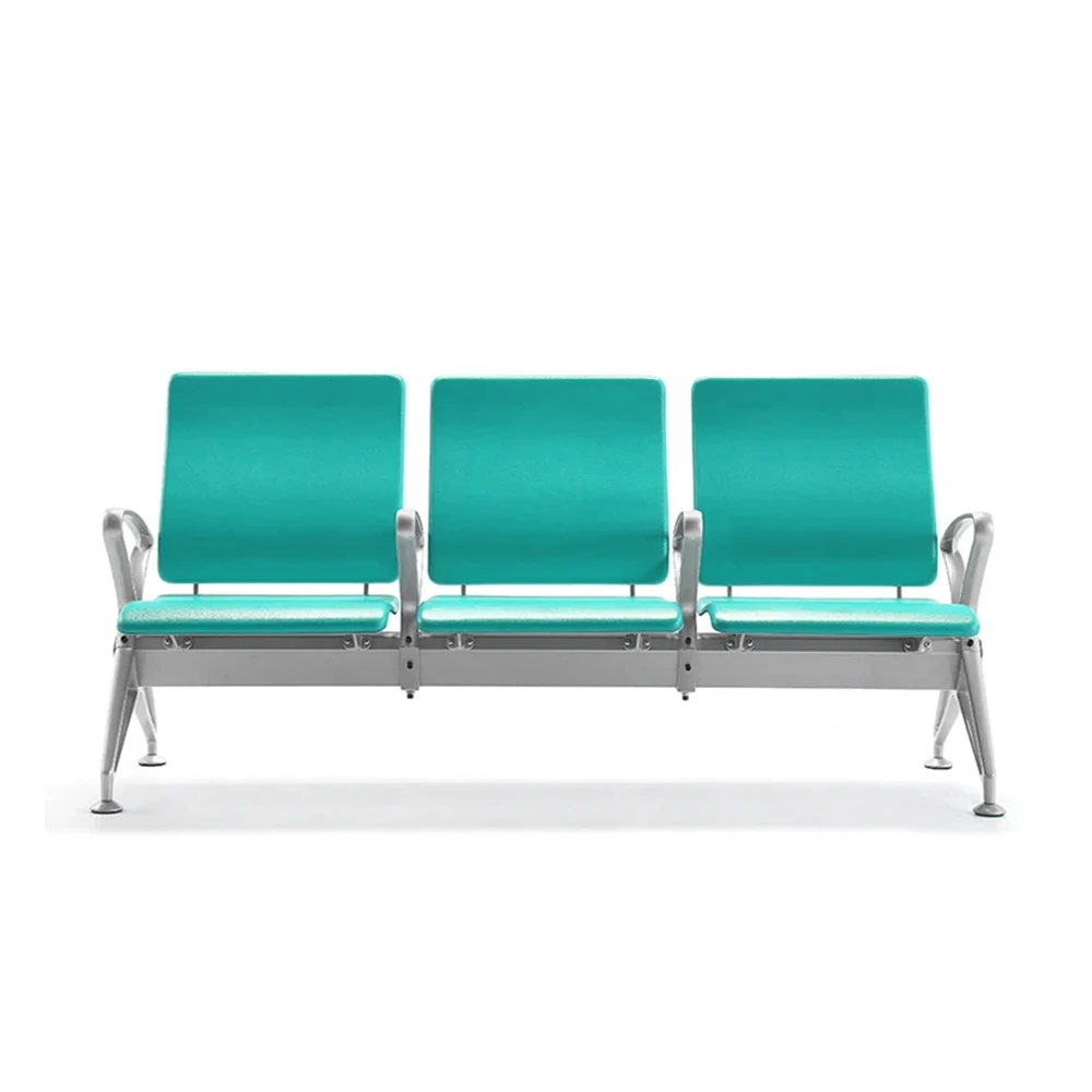 Hospital airport train station medical office PU cushion 3 seater waiting bench seating room chair
