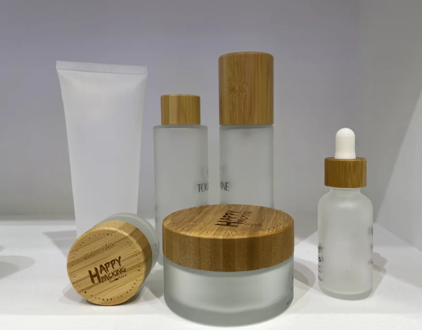 5g 15g 20g 30g 50g 100g 200g manufacturer cosmetic packaging skincare glass cream jar with bamboo lid