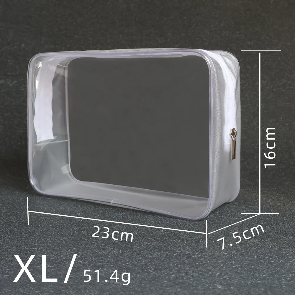 Custom Logo Waterproof Travel Large Capacity Wash Jelly Pvc Bag Transparent Pvc Cosmetic Bag