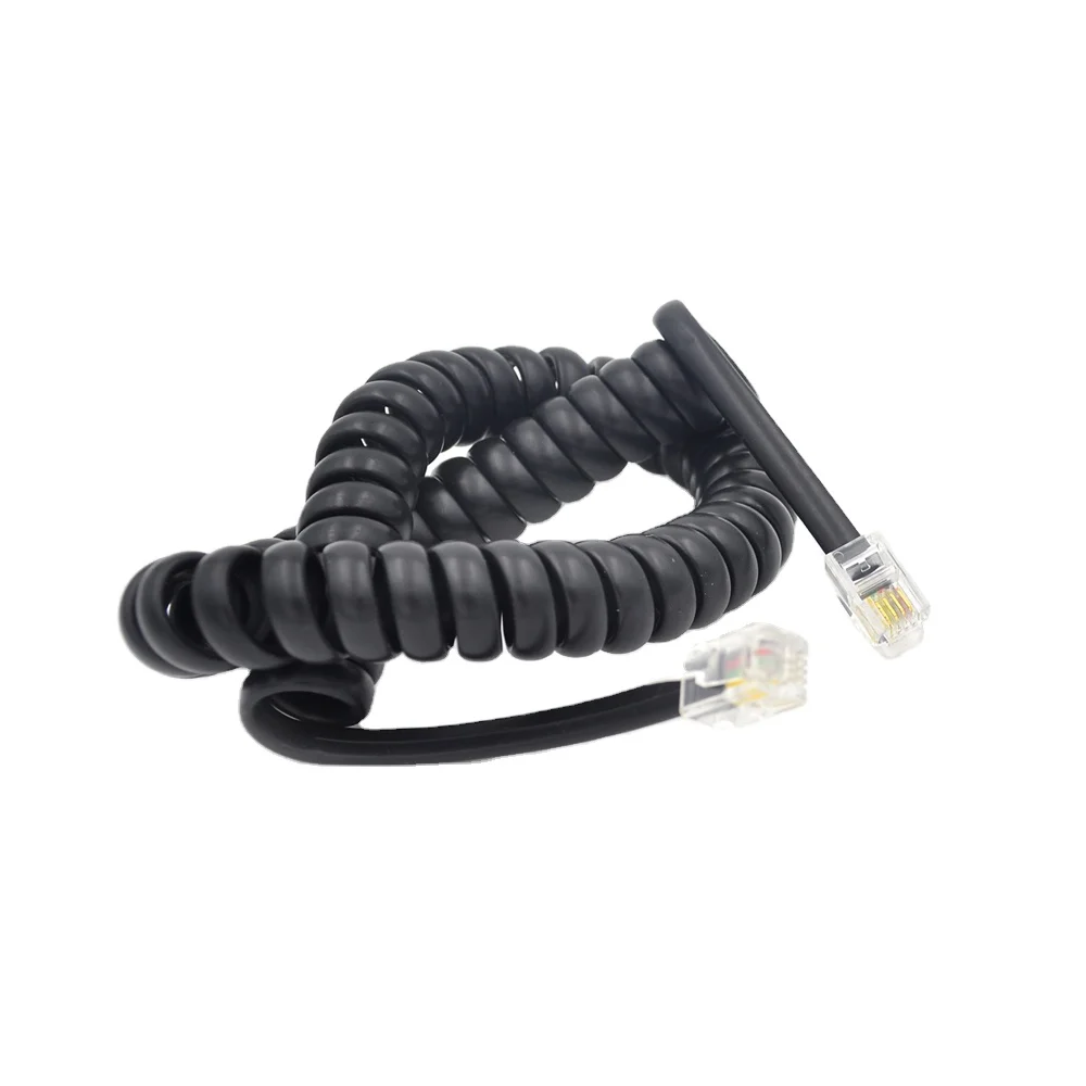 spiral coiled cord rj9 4p4c 26awg telephone handset cable (60473004302)