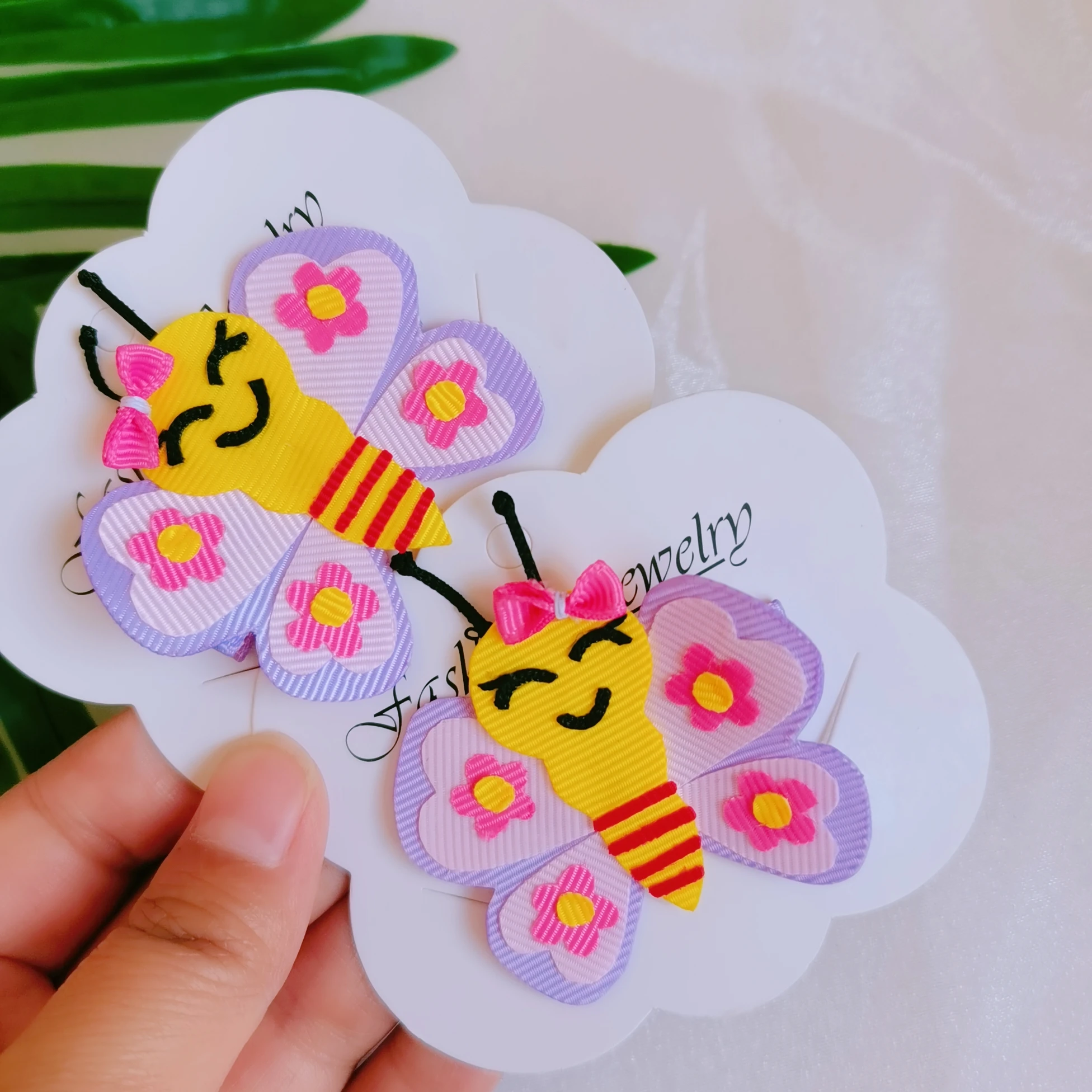 Baby Girls Small Butterfly Half Lined Hair Clips For Infant Fine Hair Bows Barrettes for Toddlers Kids Children