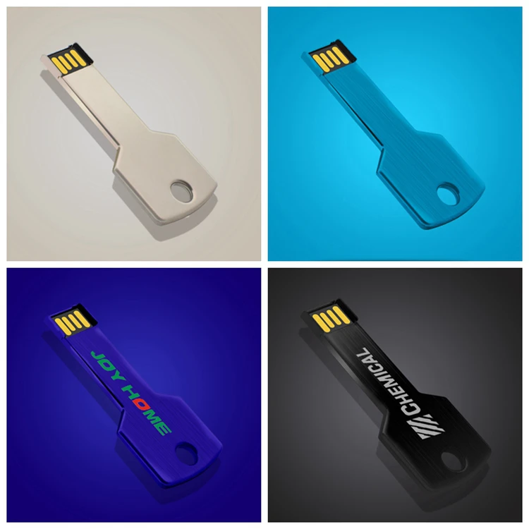 Portable mini USB key Metal key USB flash memory U disk 4GB Pendrive 8GB16GB 32GB 64GB memory card factory customization logo